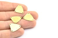 Brass Triangle Charms, 50 Raw Brass Triangle Charms with 3 Holes (18x16mm)  D0041--N0671