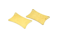 Brass Pillow Blank, 6 Raw Brass Flat Pillow Stamping Blank With 2 Holes (33x20x0.80mm) D0058--c079