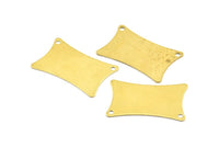 Brass Pillow Blank, 6 Raw Brass Flat Pillow Stamping Blank With 2 Holes (33x20x0.80mm) D0058--c079