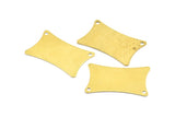 Brass Pillow Blank, 6 Raw Brass Flat Pillow Stamping Blank With 2 Holes (33x20x0.80mm) D0058--c079