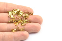 Snake Chain End, 30 Raw Brass 4mm End Caps For Soldering To Snake Chain Ends (8.5x4mm) B0053