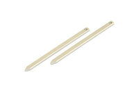 Silver Necklace Bar, 24 Silver Tone Bars With 1 Hole (35x2x0.8mm) E110