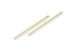 Silver Necklace Bar, 24 Silver Tone Bars With 1 Hole (35x2x0.8mm) E110