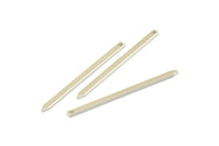 Silver Necklace Bar, 24 Silver Tone Bars With 1 Hole (35x2x0.8mm) E110