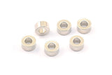 Silver Industrial Spacer Bead, 25 Silver Tone Industrial Findings, Spacer Beads (6x3mm) A0435
