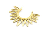 Brass Sunny Pendant, 3 Raw Brass Sunny Ethnic Pendants With 2 Loops, Findings, Charms (36.5x27x1.7mm) E212