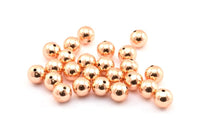 Rose Gold Ball Bead, 12 Rose Gold Lacquer Plated Brass Spacer Beads, Findings (12mm) Brsm2 - A0747 Q0298