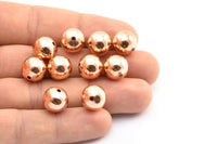 Rose Gold Ball Bead, 12 Rose Gold Lacquer Plated Brass Spacer Beads, Findings (12mm) Brsm2 - A0747 Q0298