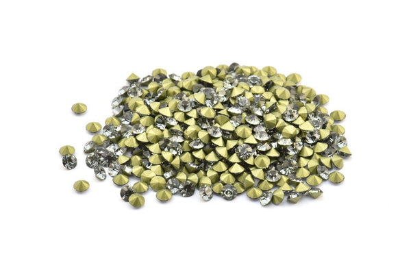 Siyah Elmas Swarovski Elması, 4,9 mm Ped İçin 12 Siyah Elmas Swarovski Elması SS20
