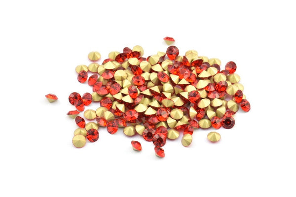 Açık Siam Swarovski Elmas, 4,7 mm SS20 Ped İçin 12 Açık Siam Swarovski Elmas