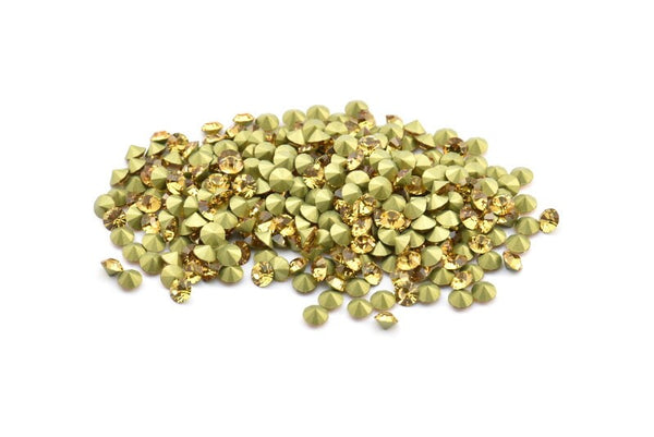 Altın Kehribar Swarovski Elmas, 4 mm SS16 Ped İçin 12 Altın Kehribar Swarovski Elmas