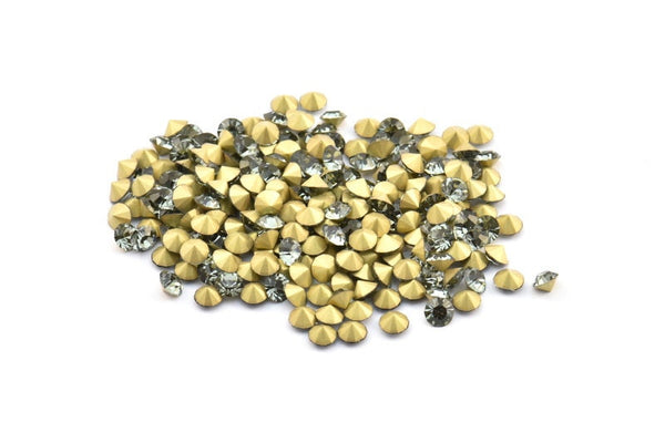 Siyah Elmas Swarovski Elması, 3,9 mm Ped SS16 İçin 12 Siyah Elmas Swarovski Elması