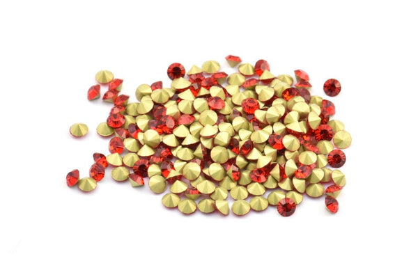 Açık Siam Swarovski Elmas, 4 mm SS16 Blok İçin 12 Açık Siam Swarovski Elmas