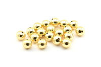 Gold Ball Bead, 12 Gold Lacquer Plated Brass Spacer Beads, Findings (12mm) Brsm2 - A0747 Q0298