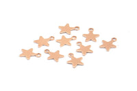 Küçük Gül Altın Yıldızlar, 1 Döngülü 20 Gül Altın Kaplama Pirinç Yıldız Tılsımı (8x10mm) Brs 301 A0261