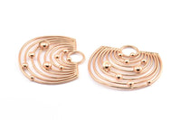 Rose Gold Solar System, 1 Rose Gold Plated Brass Solar System Pendant With 1 Loop, Earring Findings (43x46x1.5mm) U145 Q0428