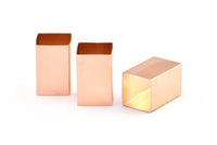 Rose Gold Tube Beads, 1 Rose Gold Plated Brass Huge Square Tubes (16x25mm) Bs 1525 Q0325