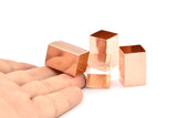 Rose Gold Tube Beads, 1 Rose Gold Plated Brass Huge Square Tubes (16x25mm) Bs 1525 Q0325