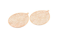 Gül Altın Küpe Tılsımı, 1 Halka, Kolye Uçları ve Bulgularla Birlikte 3 Gül Altın Kaplama Pirinç Küpe Tılsımı (46x35,5 mm) E028 Q0450