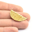 Brass Half Moon, 2 Raw Brass Mermaid Semi Circle Pendants With 2 Loops (32x18x2mm) E241