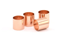 Rose Gold Tube Beads - 6 Rose Gold Plated Brass Tube Beads (12x12mm) Bs 1470 Q0331