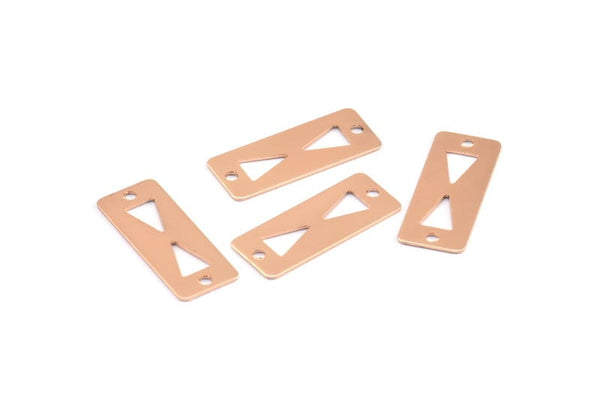 Papyon Bağlantı Parçası, 12 Gül Altın Kaplama Pirinç Dikdörtgen Kabile Tılsımı, Kolye Ucu, Bulgular (20x8mm) Brs 160 A0302 Q0355