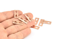 Papyon Bağlantı Parçası, 12 Gül Altın Kaplama Pirinç Dikdörtgen Kabile Tılsımı, Kolye Ucu, Bulgular (20x8mm) Brs 160 A0302 Q0355