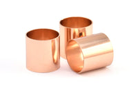 Rose Gold Tube Beads, 2 Rose Gold Plated Brass Tubes, Beads (17x17mm) BS 1502 Q0290