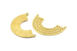 Brass Ethnic Pendant, 3 Raw Brass Ethnic Pendants With 2 Loops (36x22mm) E254