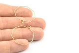 Brass Octagon Earring, 24 Raw Brass Wire Octagon Earring Charms, Pendants, Findings (28.5x0.7mm) E302