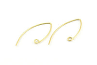 Brass Stud Earring Wires, 24 Raw Brass Earring Wires With 1 Loop (29x0.7mm) E359