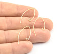 Brass Stud Earring Wires, 24 Raw Brass Earring Wires With 1 Loop (29x0.7mm) E359