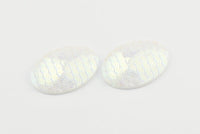 Resin Oval Cabochon, 6 White Resin Oval Mermaid Cabochon (39x29.5x6mm) E315