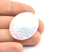 Resin Oval Cabochon, 6 White Resin Oval Mermaid Cabochon (39x29.5x6mm) E315