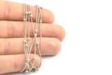 Silver Ball Chain, 3 Meters - 9.9 Feet  (1.2x3mm) Silver Tone Brass Soldered Chain With Balls Z065
