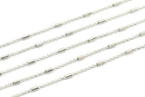 Silver Solder Chain, 5 Meters - 16.5 Feet Silver Tone Soldered Chain, Bar Chain (1.8x2mm) Z027