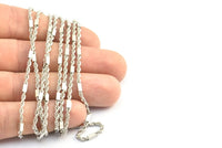 Silver Rope Chain, 3M Silver Tone Chain, Knitted Chain (2.2mm) A-Z Z038