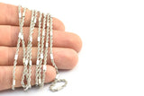 Silver Rope Chain, 3M Silver Tone Chain, Knitted Chain (2.2mm) A-Z Z038