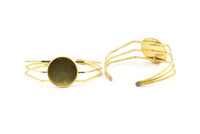 Brass Triple Bracelet, 1 Raw Brass Triple Bracelet 25mm Pad Size (68x17x1.5mm) R033