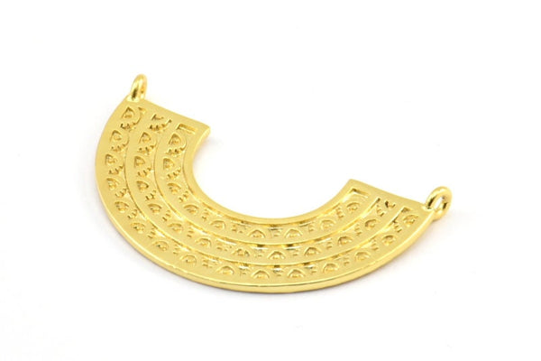 Altın Etnik Kolye, 2 Halkalı 1 Altın Kaplama Pirinç Etnik Kolye (36x22mm) E254 Q0514
