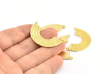 Altın Etnik Kolye, 2 Halkalı 1 Altın Kaplama Pirinç Etnik Kolye (36x22mm) E254 Q0514