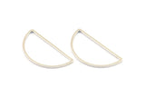 Silver Half Moon, 12 Silver Tone Semi Circle Connectors (15x30x1mm) D0011 H0104