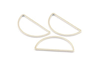Silver Half Moon, 12 Silver Tone Semi Circle Connectors (15x30x1mm) D0011 H0104
