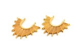 Gold Textured Pendant, 1 Gold Plated Brass Textured Pendants With 2 Loops, Charms, Findings, Earrings (28x29x2.5mm) BS 2137 Q0453