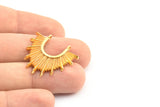 Gold Textured Pendant, 1 Gold Plated Brass Textured Pendants With 2 Loops, Charms, Findings, Earrings (28x29x2.5mm) BS 2137 Q0453