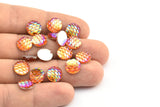 Resin Round Cabochon, 100 Orange Resin Round Cabochon (10x3mm) TS-05 T079