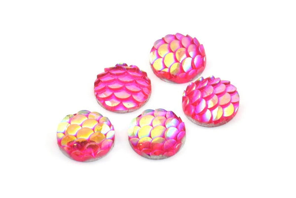 Resin Round Cabochon, 100 Pink Resin Round Cabochon (10x3mm) TS-09 T072