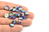 Resin Round Cabochon, 100 Multi Color Resin Round Cabochon (10x3mm) TS-07 T069