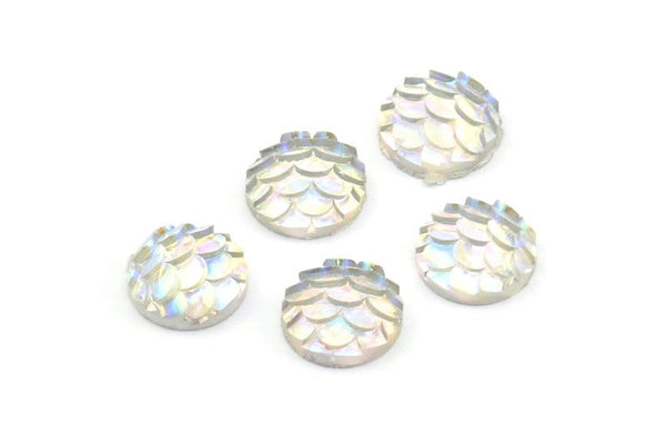 Resin Round Cabochon, 100 Gray Resin Round Cabochon (8x3mm) TS-29 T082