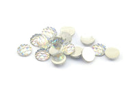 Resin Round Cabochon, 100 Gray Resin Round Cabochon (8x3mm) TS-29 T082